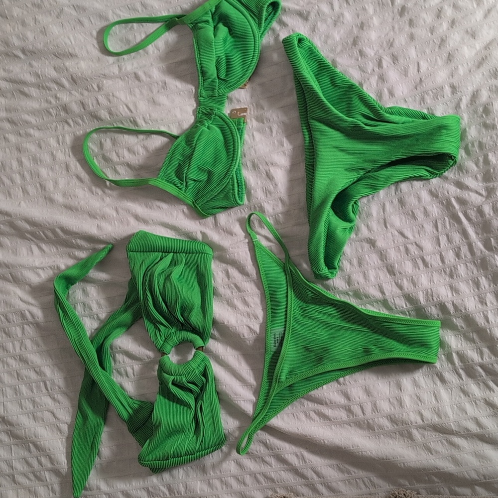 Kulani Kinis Bikinis Bundle Sets - Flattering Green Mix & Match